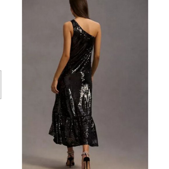 Anthropologie Maeve XL NWT One-Shoulder Sequin Dress Disco Party Cocktail New - Picture 2 of 9